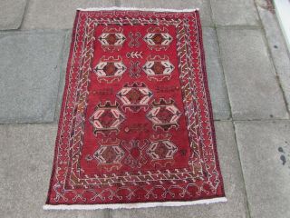 Vintage Old Traditional Hand Made Oriental Red Wool Small Sumac Kilim 112x78cm