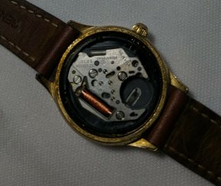 Vintage Timex Moonphase Watch.  Unique Flower Leather Band.  Good 4