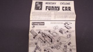 Amt 1966 Mercury Cyclone Funny Car Plastic Model Car Instruction Sheet 6766 - 6