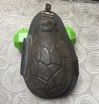 Vintage Antique Chocolate Candy Mold Chick In Egg Easter Holiday Unique Large