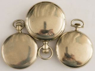 3 Antique Pocket Watch Cases Only 2 18 size 1 16 size swing out 4