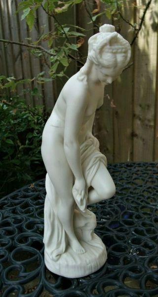 Antique 19thc Parian Figure Of Naked Female " The Bather " C1870 - Copeland