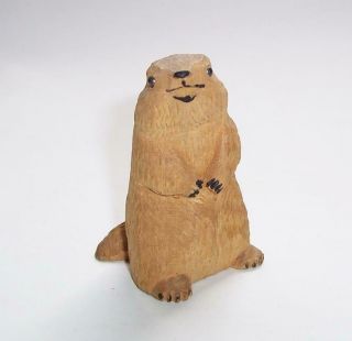 Antique/vintage Carved Black Forest Wooden Beaver Figure Animal Ornament
