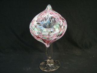 8 " Antique End Of Day Jack In The Pulpit Bud Vase Handblown