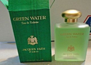 Vintage Green Water By Jacques Fath Eau De Toilette Edt Splash 2.  5 Oz.