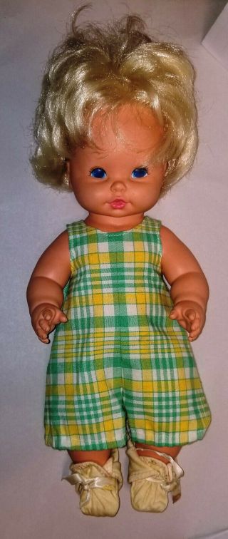 Vintage 1969 Mattel Baby Tender Love Baby Doll That Drinks & Wets W Clothing