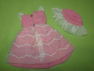 Barbie VINTAGE 1965 Skipper PAK Party Pink DRESS ' n Matching Lace HAT 3