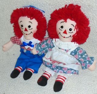 Vintage Set Of 2 Raggedy Ann And Andy By Applause (12”) 80th & 85th Birthdays