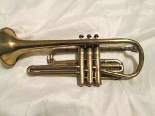 Antique Carl Fischer Estate Brass Cornet W/mouthpiece And Case