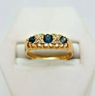 Antique Sapphire And Diamond Ring – 18ct Yellow Gold (11355t)