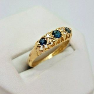 Antique Sapphire and Diamond Ring – 18ct Yellow Gold (11355T) 2