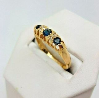 Antique Sapphire and Diamond Ring – 18ct Yellow Gold (11355T) 3