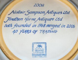 Nicholas Mosse Pottery 2008 Plate Samspson & Horne Antiques 40th Anniversary 3