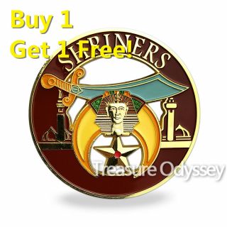 Freemasonry Order Of Shriners Auto Car Emblem Badge Masonic Metal Craft Sticker