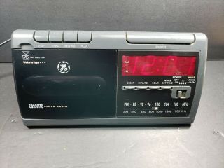 Vintage Ge Cassette Tape Digital Alarm Clock Radio General Electric 7 - 4936a