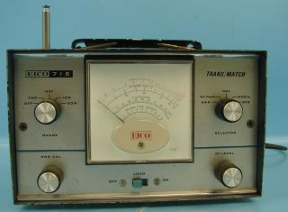 Vtg Antique Eico Transmitter Match R.  F.  Ham Radio CB Meter Tester Model 715 2