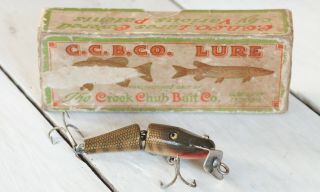 Vintage Creek Chub Jointed Midget Pikie Wood With Pikie Box 4200