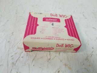 Vintage Size 4 Blond Doll Wig By Dollspart Supply Box