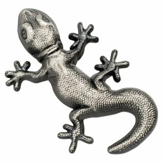 2018 Palau Gecko Shaped 1 Oz Silver Antiqued $5 Coin Gem Bu Ogp Sku56954
