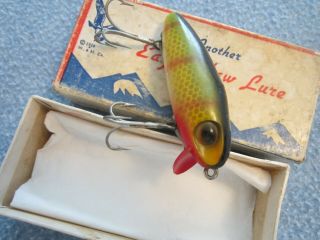 Vintage Eagle Claw Box And Unmarked 2 3/4 " Bass Plug Fishing Lure