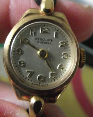 Vintage 9ct Gold Resolute 15 Jewels Swiss Made Watch