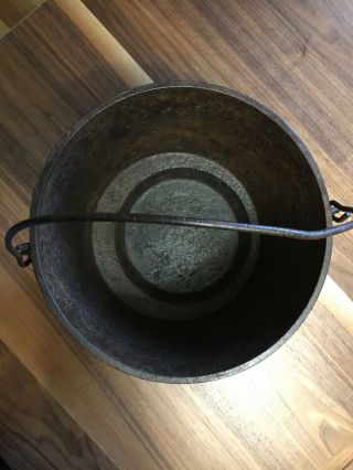 Vintage/Antique Cast Iron Bean Pot Kettle Cauldron No Legs Old 10x8x9 2
