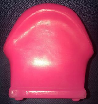 2 VINTAGE DOLLHOUSE FURNITURE Pink Plastic DOLL Chairs Matching Set HONG KONG 4
