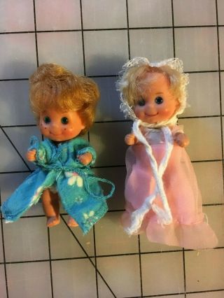 2 Vintage Mattel Sunshine Family Baby Sweets Dolls