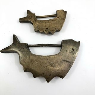 Brass Vintage Chinese Koi Shaped Locks - A Pair