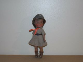 Vintage Effanbee Black Scout Doll In Outfit