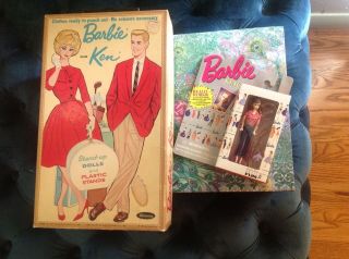 Whitman 1962 Barbie And Ken Paper Dolls Travel Box Uncut
