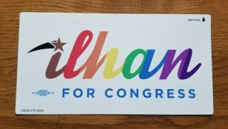 Ilhan Omar For Congress Official Pride,  Black & Brown Campaign Bumper Sticker