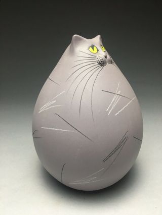 Unusual Neiman - Marcus 80’s Mid Century Modern Memphis Italian Pottery Cat Figure 2