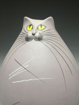 Unusual Neiman - Marcus 80’s Mid Century Modern Memphis Italian Pottery Cat Figure 5