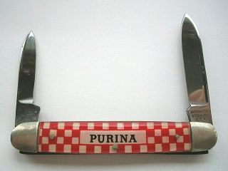 Vintage Kutmaster 2 Blade Pocket Knife Purina Advertising Ex.  Cond