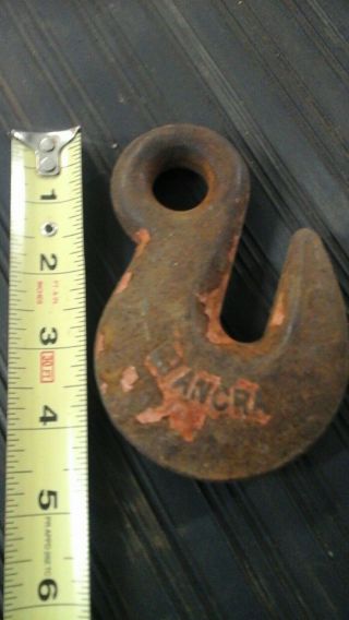 Vintage Rustic Steel Log Chain Rigging Eye Hook Steampunk Altered Art Ancra Co