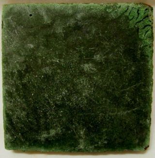 Antique Signed Grueby Art Pottery Cucumber Green Tile