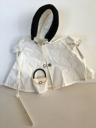 Vintage Vogue Jill Doll White Raincoat And Purse