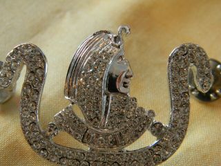 Masonic " Daughter Of Isis " Fez Hat Accessories - Silver/rhinestone - Large