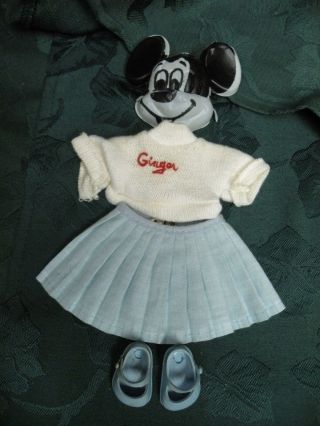 Vintage Disney Cosmopolitan Ginger 8 " Outfit W/ Mickey/minnie Mouseketeer Mask