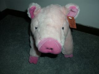 Vintage Cuddle Wit Pink Pig Plush Stuffed Animal / Toy