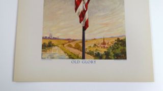 QTY 5 Vintage 1942 Old Glory Patriotic US Flag Print C A Sherman 22 
