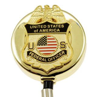 Us Federal Officer Badge Reel Retractable Id Card Security Card Holder Lanyard