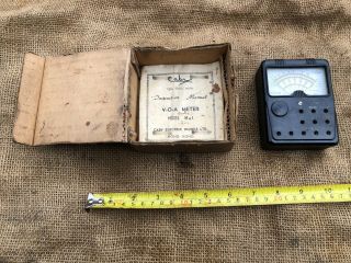 Small Vintage Industrial Caby Electric Voa Meter Gauge Steampunk