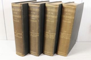 Antique 1914 - 1919 Word Studies In The Testament 4 Vol Set Vincent Bible Book