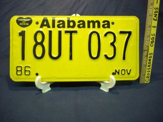 Vintage Alabama November 1986 License Plate Old Steel Car Tag Antique Hot Rod