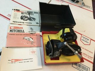 Vintage Garcia Mitchell 300 With Papers Spinning Reel