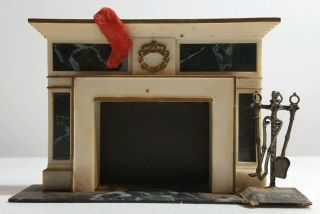 Vintage Dollhouse Fireplace Plastic