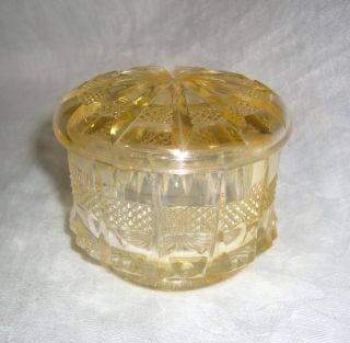 Antique Rare U S Glass Eapg Carnival Glass Virginia Banded Portland Dresser Jar