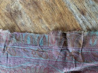 Antique Paisley Hand Woven Wool Coverlet 62” X 126” Craft Cutter 7